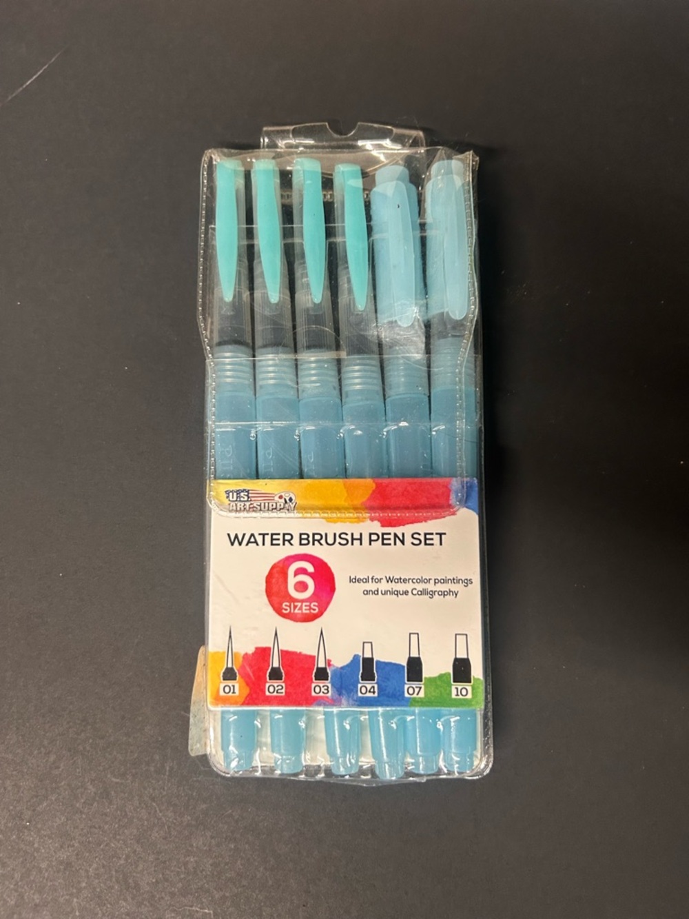 Water Brush Pen Set - Light Blue (6 Sizes)